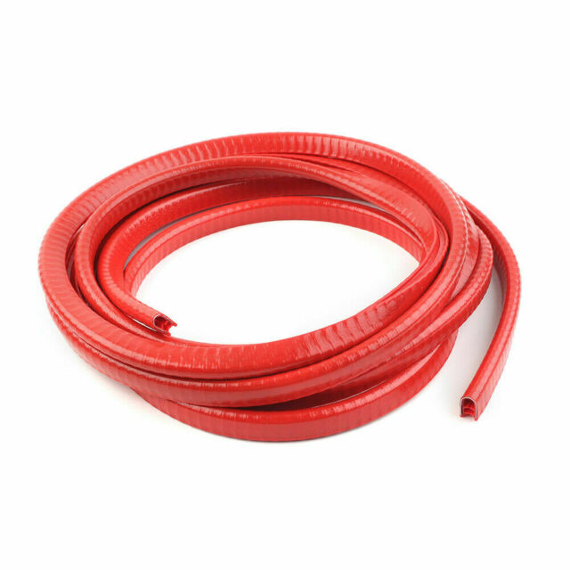 10FT Car Door Trim Red  Moulding Edge Guard Scratch Metal Rubber Seal Protector