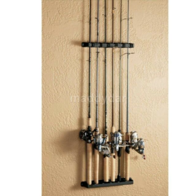 Berkley Fishing Rod Rack Holder 6 Rods Vertical Pole Holder Wall Storage Stand