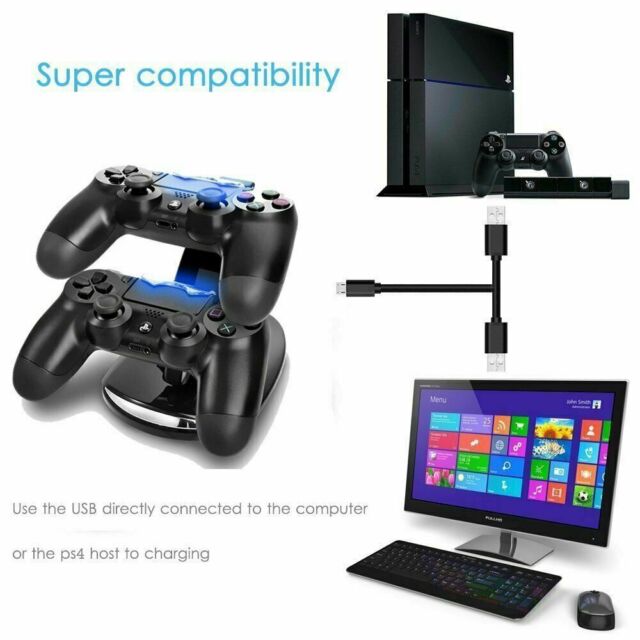 For PS4 PlayStation4 Controller Dual USB Charger LED Dock Station Charging Stand 2 pack