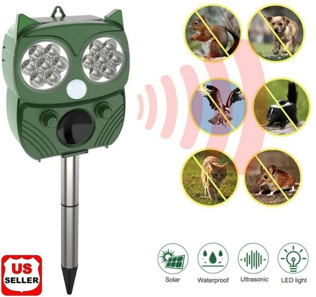 Animal Repeller Ultrasonic Solar Power Bird Dog Cat Skunk Deer Raccoon Repellent