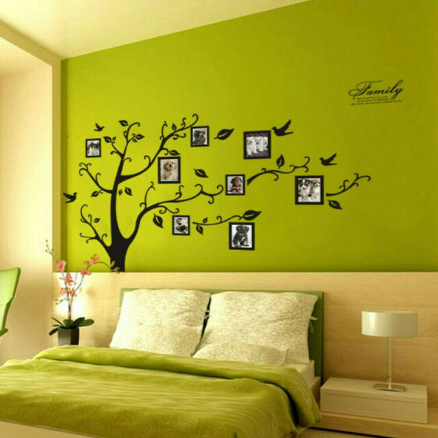 Family Tree Wall Decal Sticker Large Vinyl Photo Picture Frame Removable Black