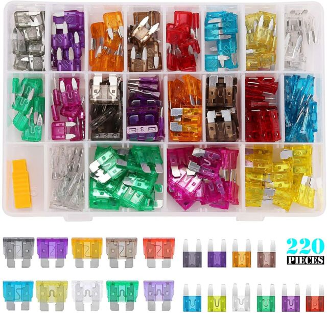 USA 220pcs/Set ATC ATO Car Blade Fuse Assortment Auto Truck Motorcycle Fuses Kit