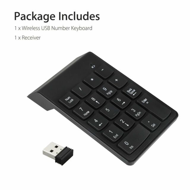 USB Wireless Number Pad Numpad Numeric Keypad Number Keyboard For Laptop Desktop