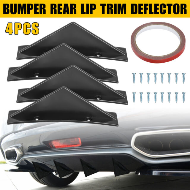 4x Universal Car Rear Lower Bumper Diffuser Shark Fins Spoiler Lip Wing Splitter