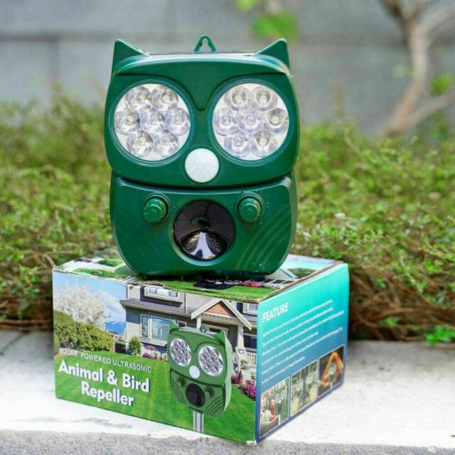 Solar Power Ultrasonic Animal Repeller Pest Repellent Cat Deer Raccoon Garden US