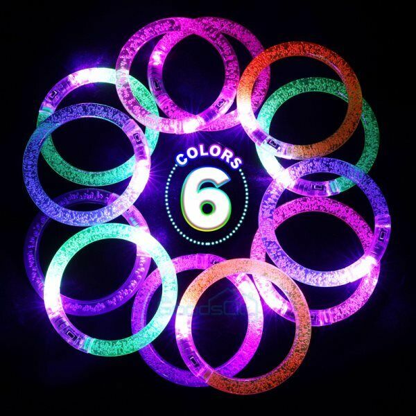 Set of 30 LED Light Up Bracelets Flashing Wristbands Party Favors Glowing Glow