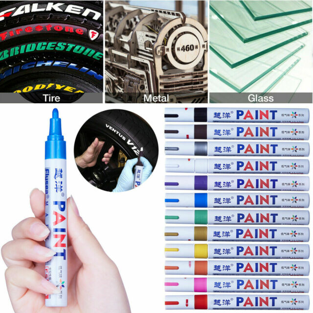 Waterproof Permanent Paint Marker Pen for Car Tyre Tire Tread Rubber Metal 12Pcs