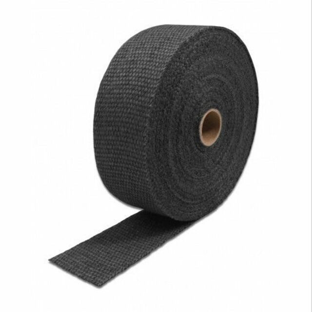 2 Roll x 2" 50Ft Black Fiberglass Exhaust Header Pipe Heat Wrap Tape+20 Ties Kit