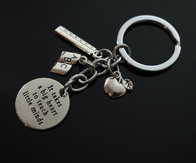 Teacher Love Thanks Student Keychain Key Chain Ring Big Heart Little Minds Gift