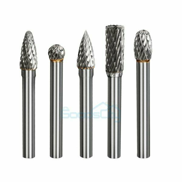 1/4'' Double Cut Tungsten Steel Carbide Rotary Burr Die Grinder Shank Bit Set US