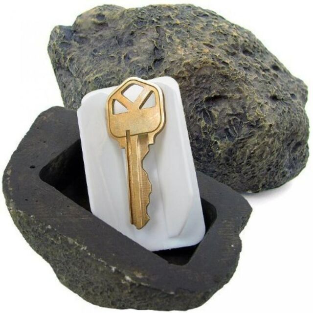 Outdoor rock hide a key house home emergency spare key car holder hider safe