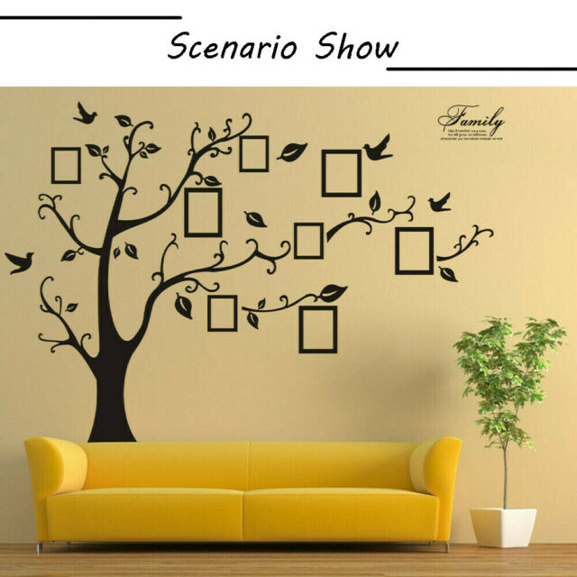 Family Tree Wall Decal Sticker Large Vinyl Photo Picture Frame Removable Black