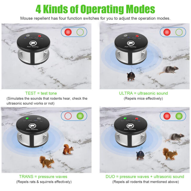 360° Ultrasonic Repellent Pest Rat Mice Rodent Repeller Electronic Control Home