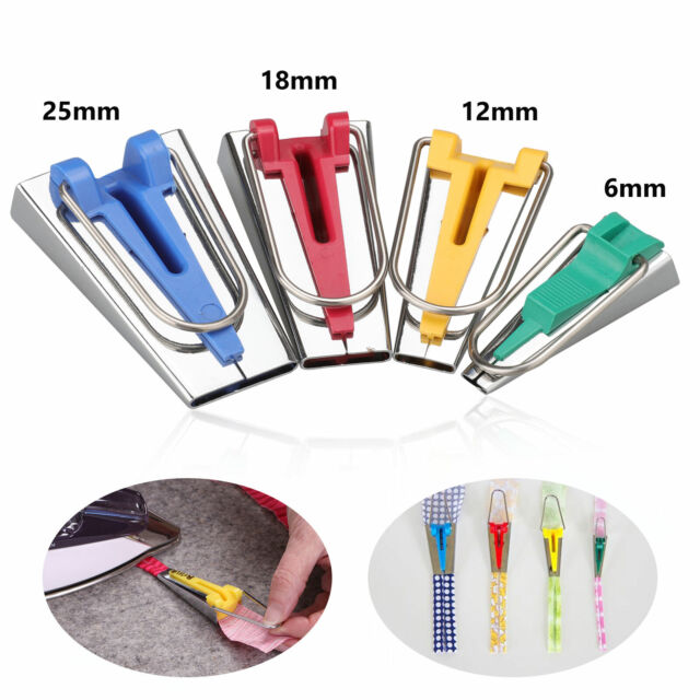 60PCS Bias Tape Maker Kit Set Fabric Sewing Quilting Awl & Binder Foot Case Tool