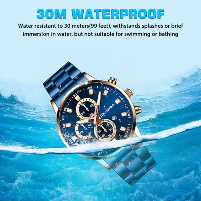 CUENA Waterproof Men Watch Relojes De Hombre Stainless Steel Quartz Classic Gift