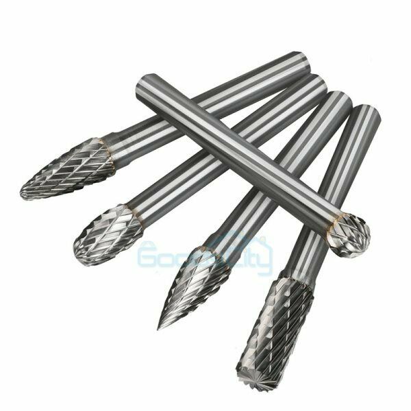 1/4'' Double Cut Tungsten Steel Carbide Rotary Burr Die Grinder Shank Bit Set US