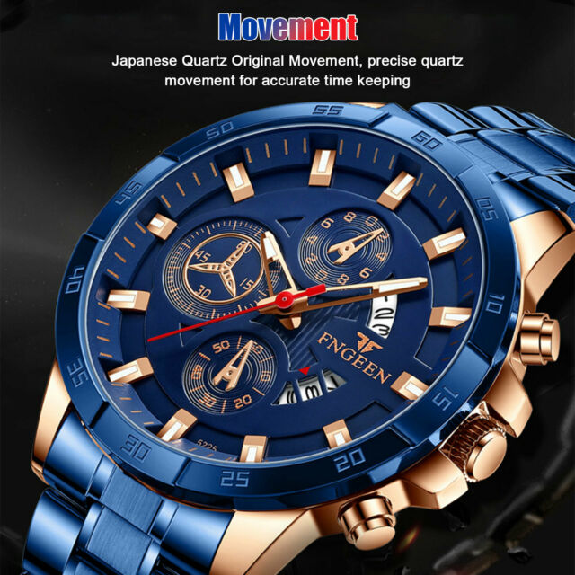 Waterproof Men's Watch Relojes De Hombre  Stainless Steel Classic Quartz Watches