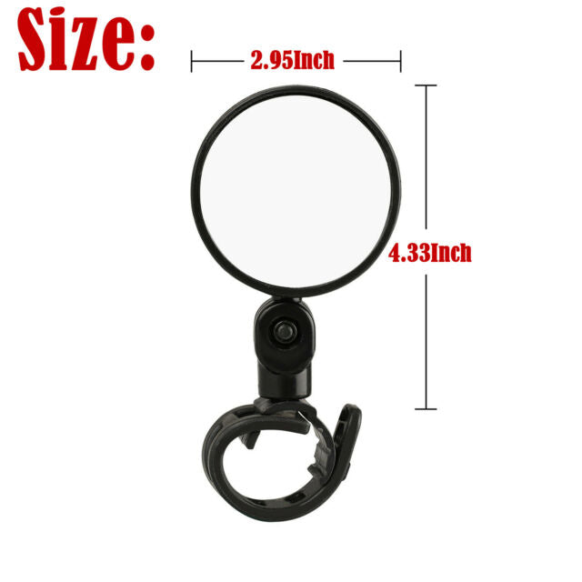 2Packs Mini Rotaty Round Handlebar Glass Rear View Mirror for Road Bike Bicycle