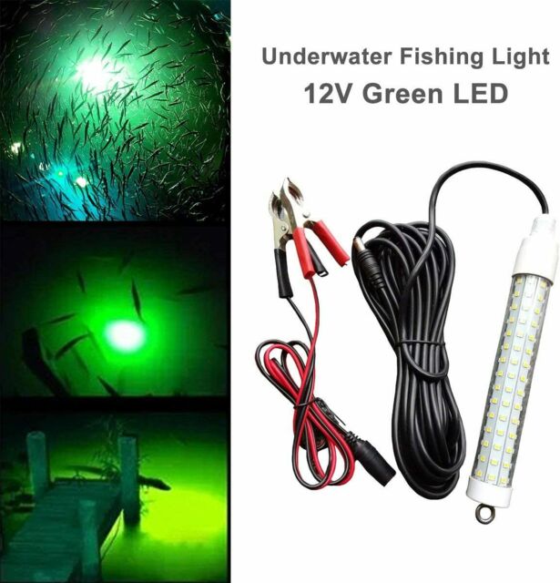 Green 12V LED Underwater Submersible Fishing Light Night Crappie Shad Squid Lamp