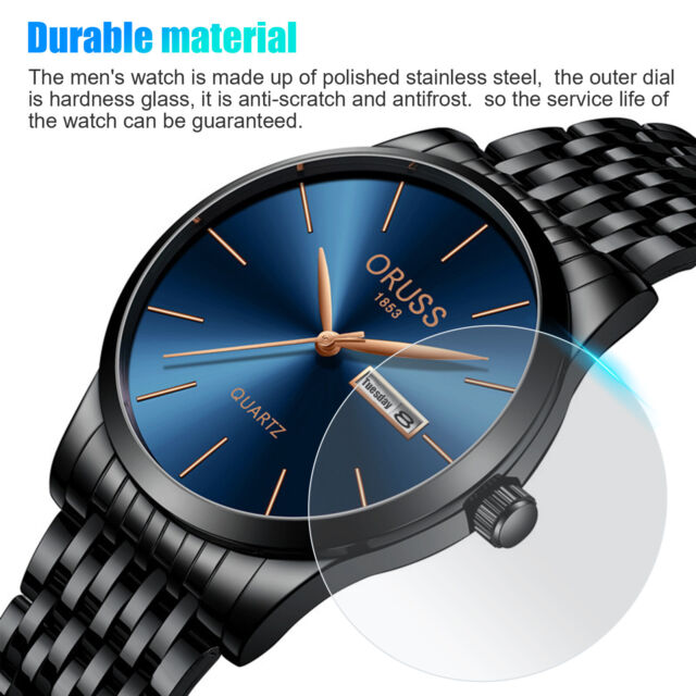 Men's Watch Relojes De Hombre Stainless Steel Quartz Luxury Classic Watches Gift