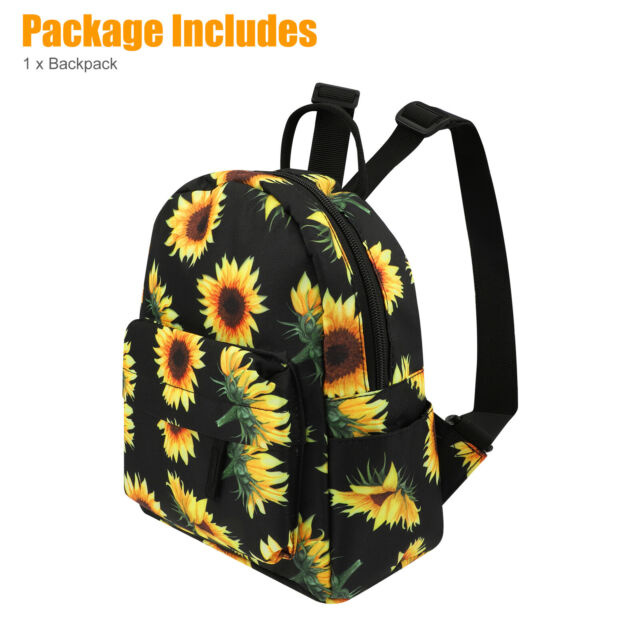 Mini Sunflower Backpack Women Purse Shoulder Rucksack Handbag Travel Bag Pouch