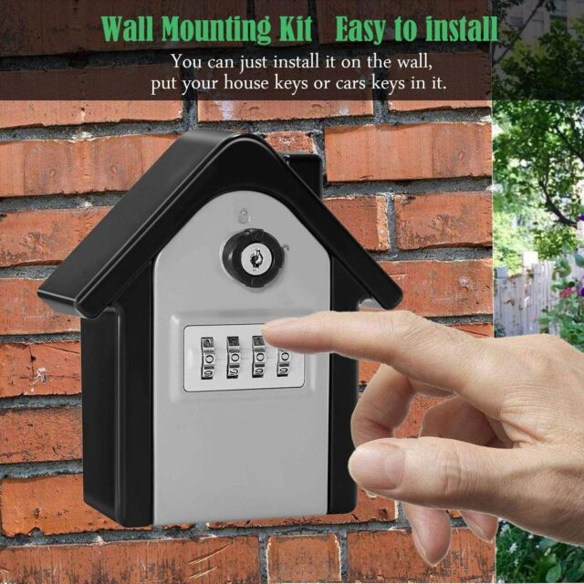 4 Digit Combination Key Lock Box Wall Mount Safe Security Storage Case Organizer