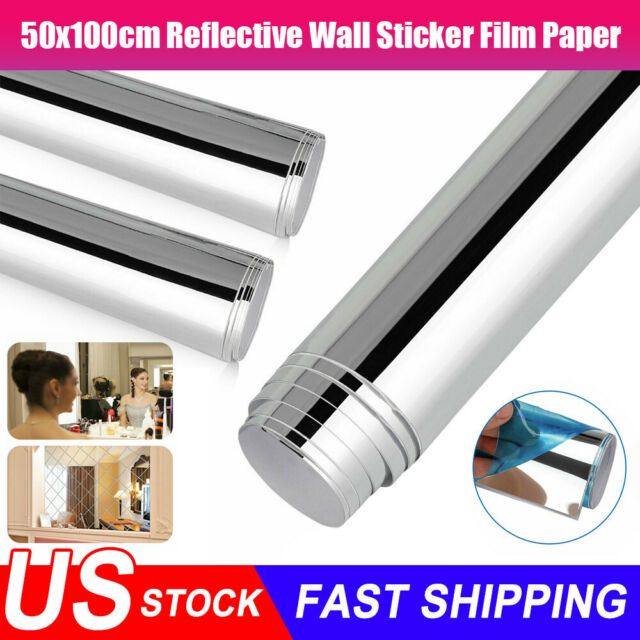 50x100cm Self Adhesive Mirror Reflective Wall Sticker Film Paper Kitchen Decor