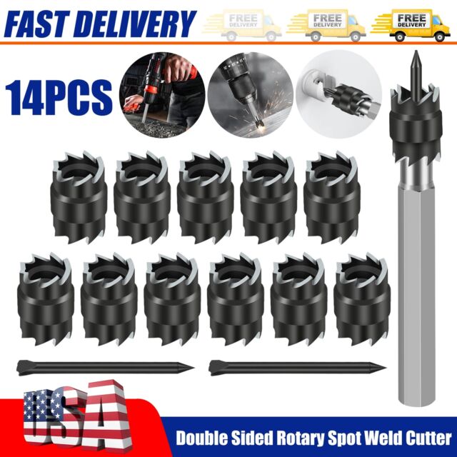 14x 3/8" Spot Weld Double Sided Cutter Remover HSS Drill Bit Welder Cut Tool Kit