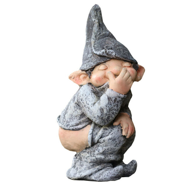 Outdoor Yard Garden Funny Resin Naughty Gnome Statue Decoration Craft Decor 🎈