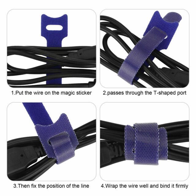 120pcs Reusable Cable Cord Ties Nylon Straps Organizer Wraps 6 Colors 6''x0.47''