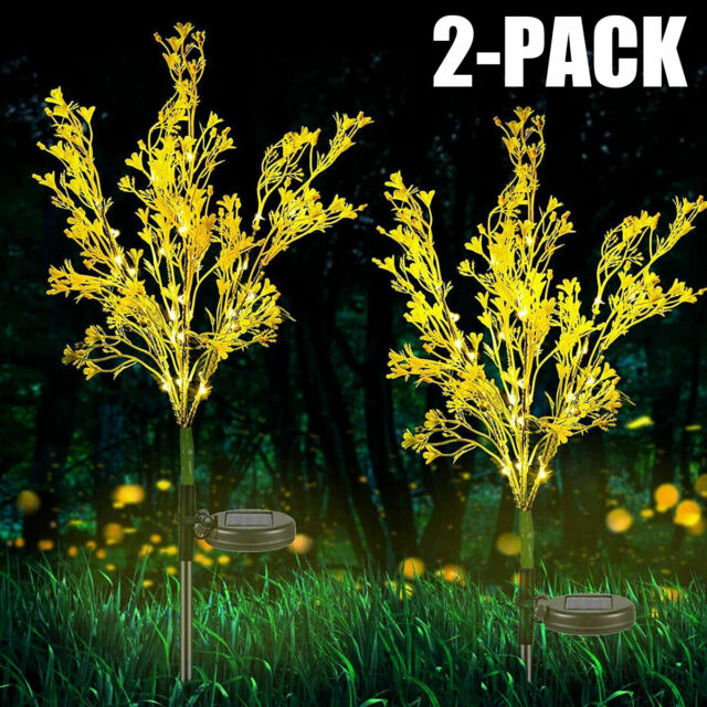 Solar Power Flower Garden Stake Landscape Fairy Lamp Yard Path Canola LED Light