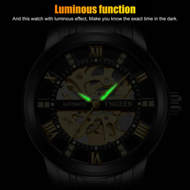 Waterproof Men's Luxury Automatic Mechanical Classic Stainless Steel Wristwatch