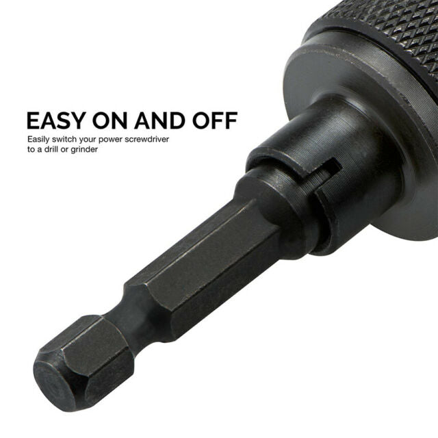 1/4" Keyless Chuck Conversion Hex Shank Adapter Drill Bit Quick Change Driver