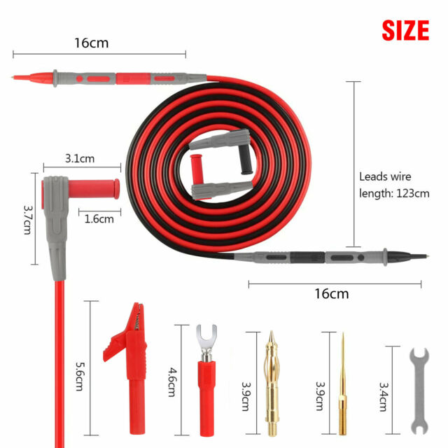 23 in 1 Multimeter Test Lead Kit for Fluke Meter Electrical Alligator Clip Probe