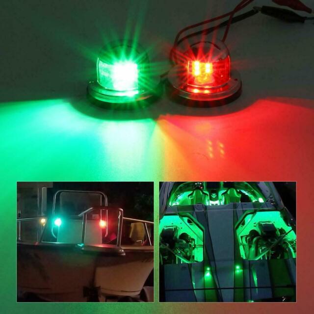 2pcs Red Green Navigation 16 LED Marine Bow Boat 12V Yacht Pontoon Bright Lights