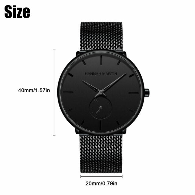 Men Quartz Watch Relojes De Hombre Minimalist Ultra Thin Stainless Steel Watches