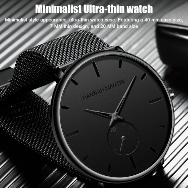 Men Quartz Watch Relojes De Hombre Minimalist Ultra Thin Stainless Steel Watches