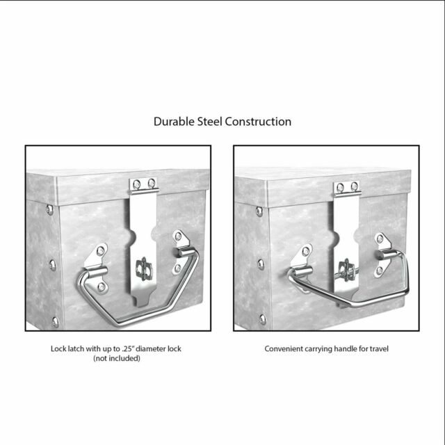 Metal Lock Box Locking Clasp 12 x 4.75 x 4 Inch Security Safe Keeping Money