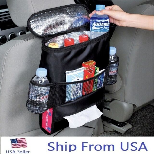  Car Seat Back Storage Bag Organizer Food Drink Carry Holder Warm Cold Keeping