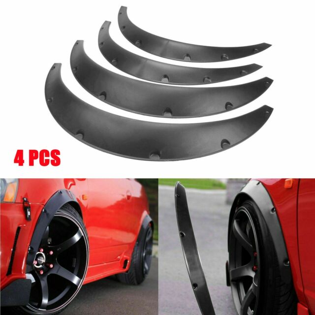 4x Black Universal Fender Flares Flexible Durable Polyurethane Auto Car Body Kit