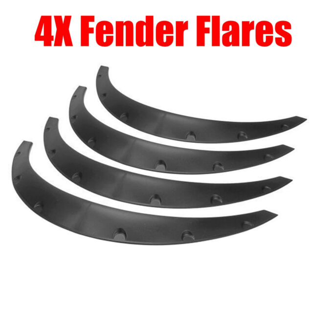 4x Black Universal Fender Flares Flexible Durable Polyurethane Auto Car Body Kit