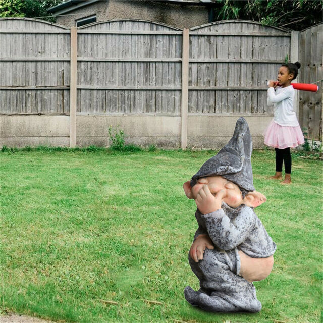 Outdoor Yard Garden Funny Resin Naughty Gnome Statue Decoration Craft Decor 🎈