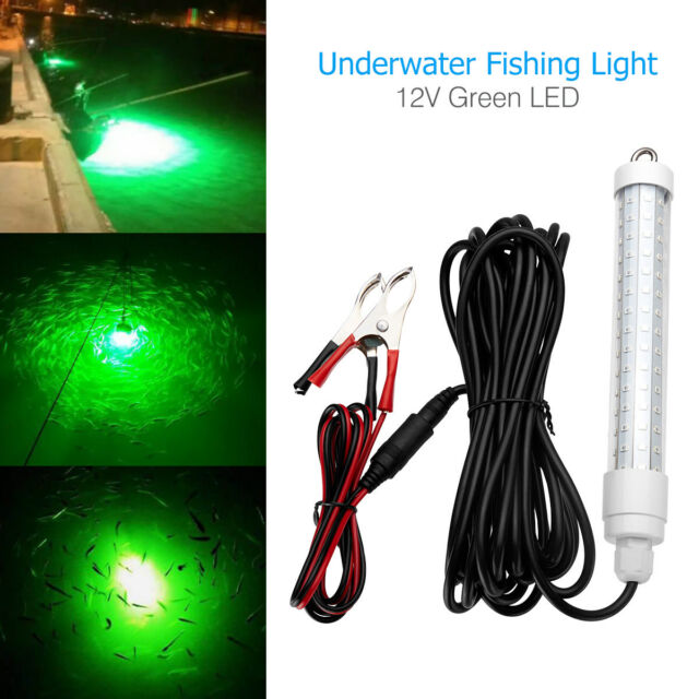 Green 12V LED Underwater Submersible Fishing Light Night Crappie Shad Squid Lamp