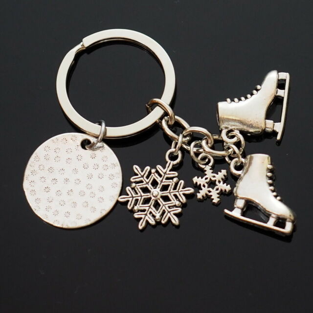 Ice Skating Skates Snowflakes Charms Keychain Do What You Love Skater Gift