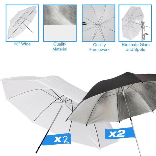 NEW Photo Studio Lighting Photography 2 Backdrop Stand Light Kit Umbrella Set US