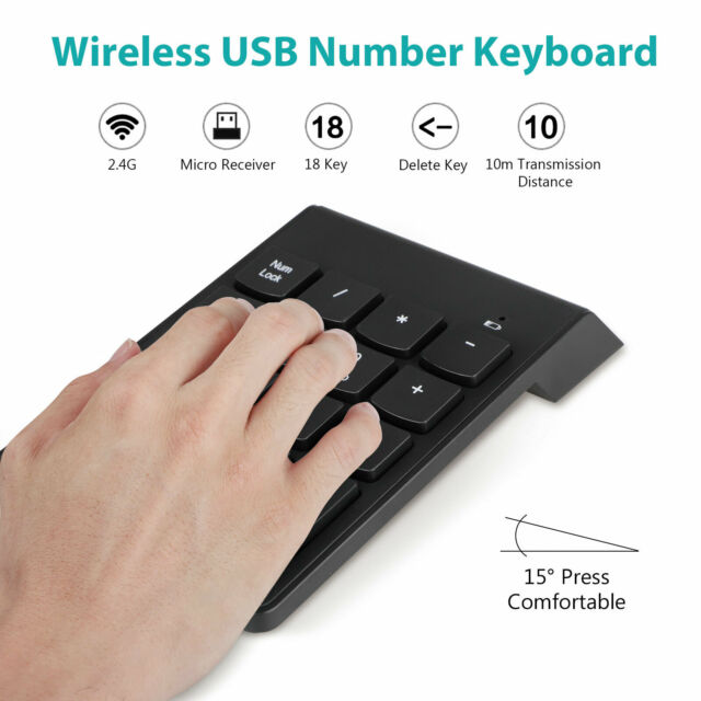 USB Wireless Number Pad Numpad Numeric Keypad Number Keyboard For Laptop Desktop