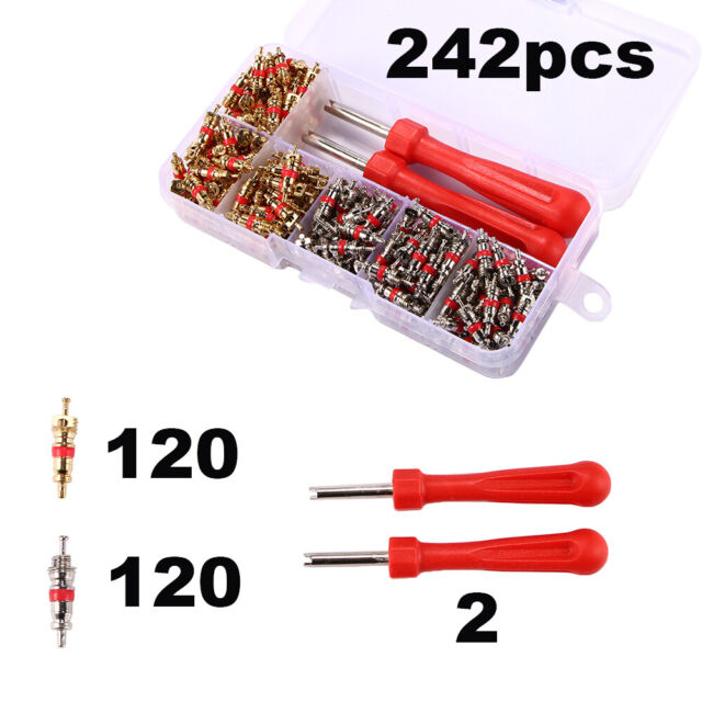 Quality 242pcs R134A Valve Cores + Remover Tool Kit For Car A/C Air Conditioning