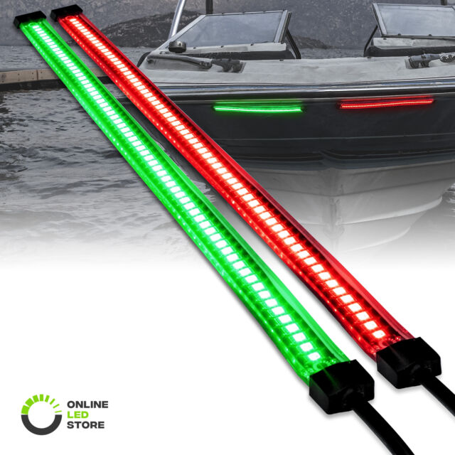 Red Green 66 LED 1-Row Marine Navigation Light Strip Kit for Kayak Pontoon Boat