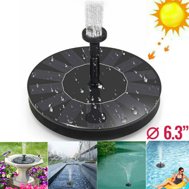 Bird Bath Fountain Solar Powered Water Pump Floating Outdoor Pond Garden Pool