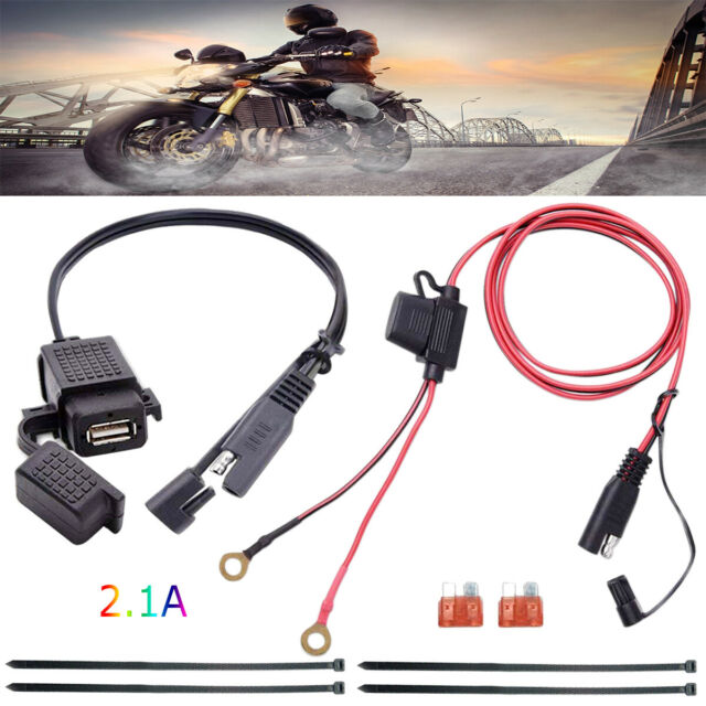 Waterproof SAE to USB Charger / Adapter for Motorcycle Cable Phone GPS Tablets